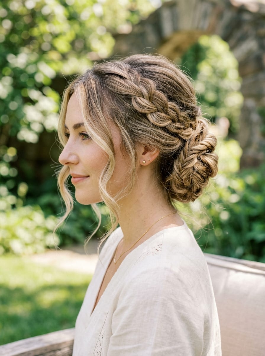 Boho Braided Updo - Hochsteckfrisur für lange Haare